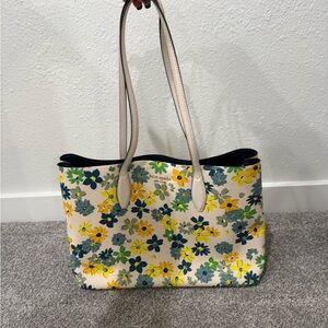 Kate Spade Floral Tote in Blue, Yellow, and Cream